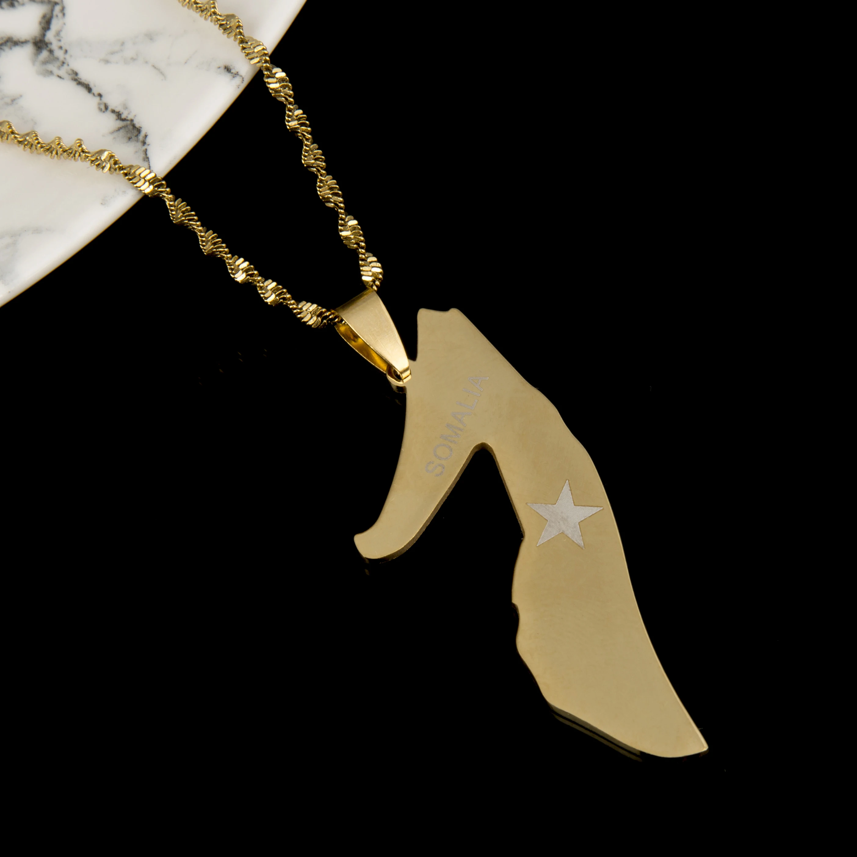 Модное ожерелье из нержавеющей стали с картой Мали цвет золото цепочка ювелирные