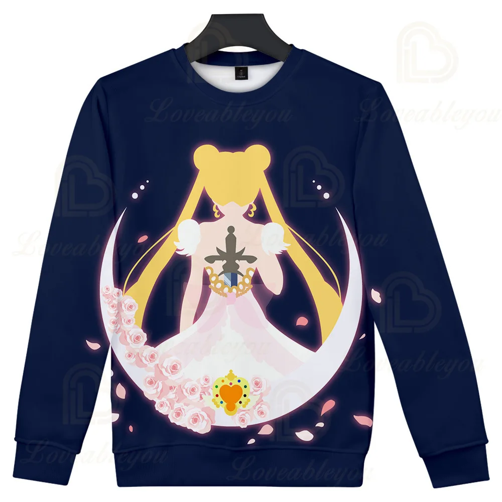 

2020 Sailor Moon Women Girl Plus Size O-Neck Long Sleeves Hoodie Harajuku Sweatshirt Streetwear Cosplay Costume