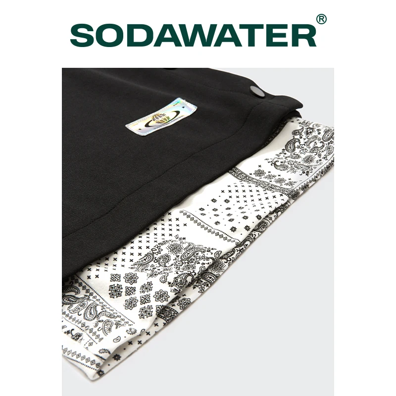 

SODAWATER Harajuku Patchwork Sweat Shorts Men Casual Shorts 2021 Fashion Cotton Shorts Men Hip Hop Shorts Male Plus Size 3790S20