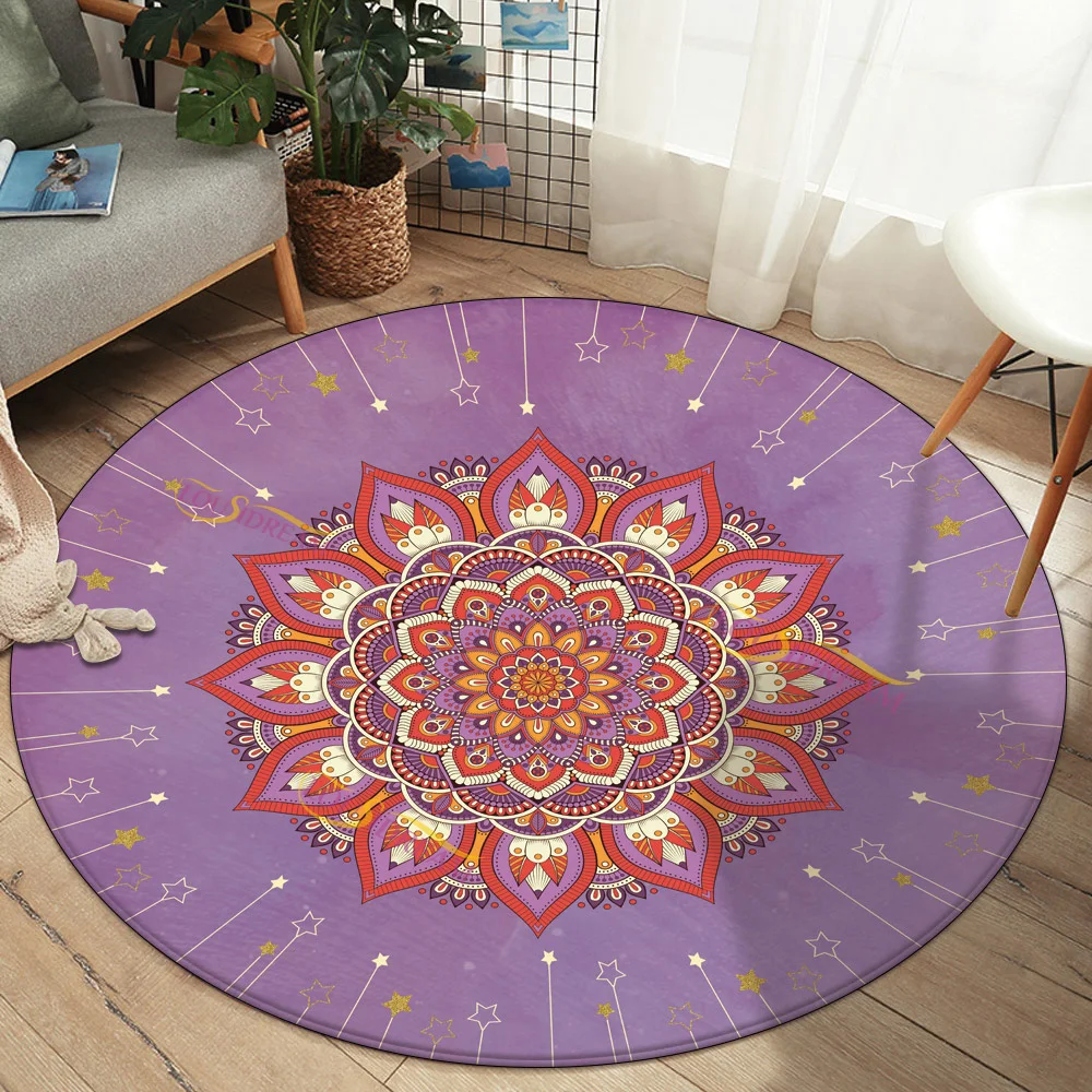 2022 Mandala Print Round Kitchen Mat Anti-slip Modern Area Rug Living Room Balcony Flowers Carpet Doormat Geometric Bath | Дом и сад