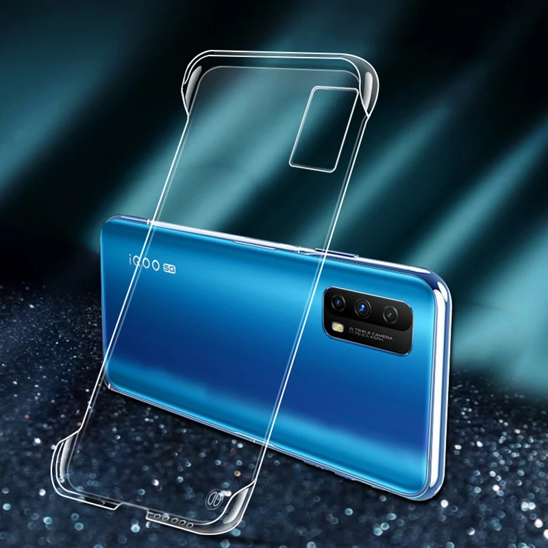 Безрамный жесткий чехол из поликарбоната для Vivo X50 X60 Pro Plus S6 S7 S9 прозрачный iQOO 7 Z1 Z3