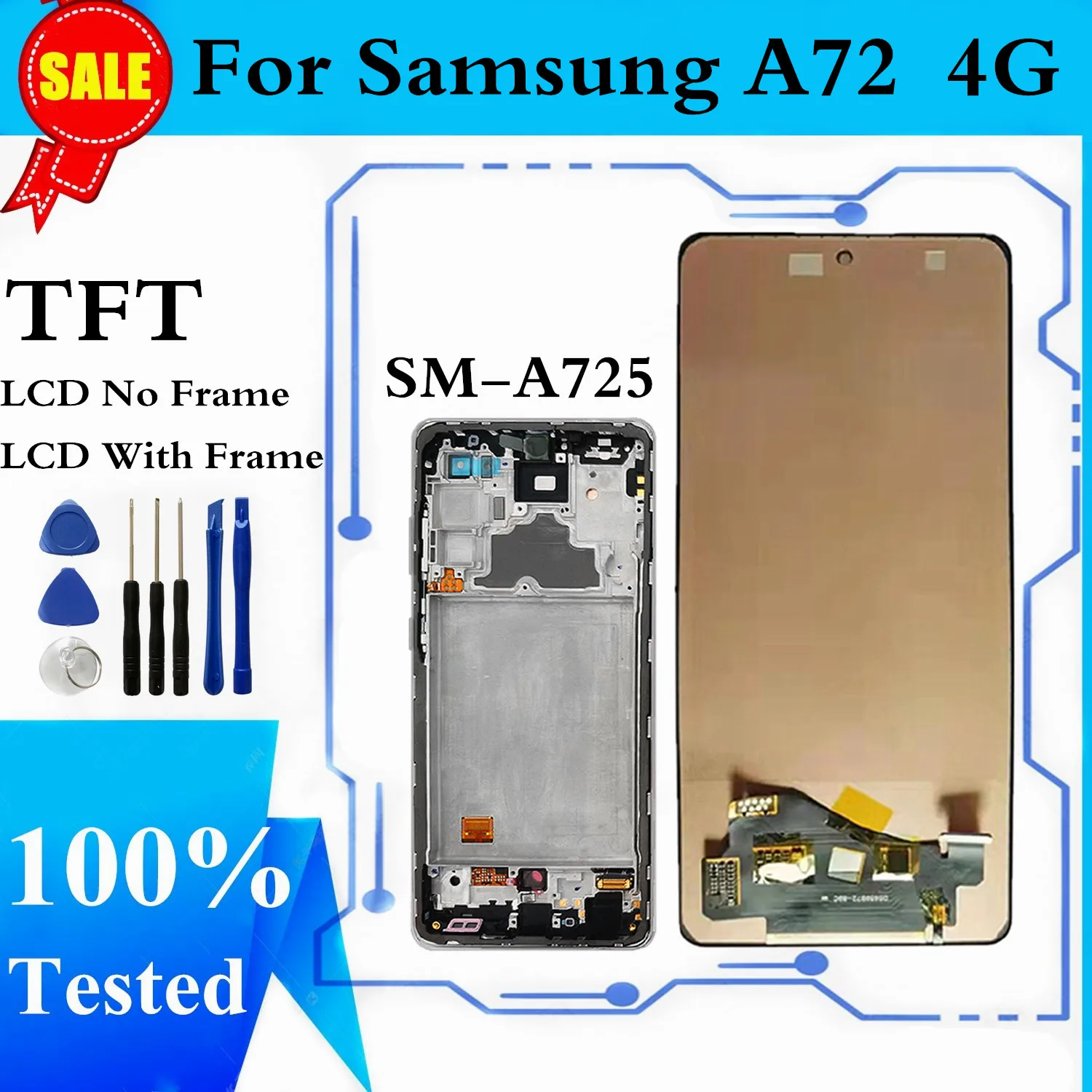 ЖК-дисплей с сенсорным экраном и дигитайзером в сборе для Samsung A72 4G A725 | Мобильные