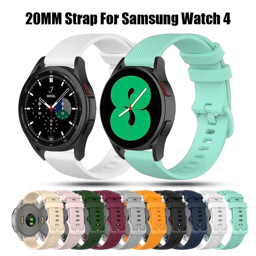 

20mm Silicone Strap for Samsung Galaxy watch 4 40mm 44mm/watch 4 Classic/46mm/42mm Bracelet Band For Samsung Galaxy watch 42mm