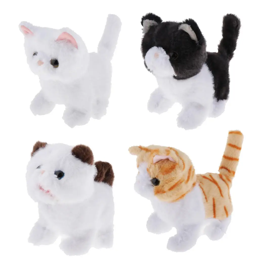 

Interactive Cat Electronic Toys Walking Miaow Kids Children Gift Stuffed Toy