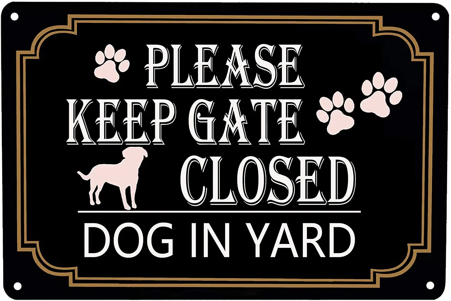 

WOSTOD Please Keep Gate Closed Dogs in Yard Reto Vintage Metal Tin Signs Safety Warning Sign for Lawn Garden Yard Signs 8X12Inch