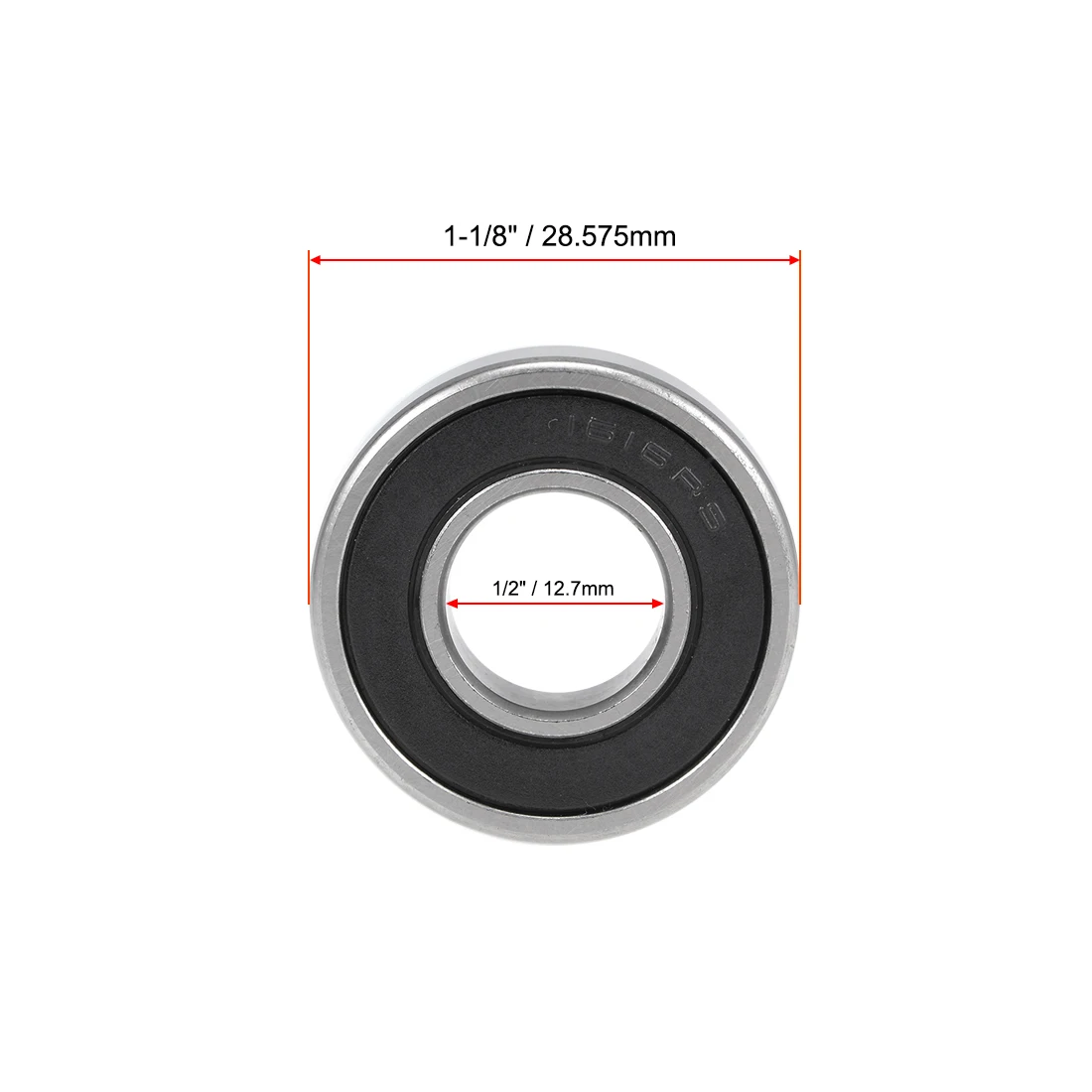 

uxcell 1616-2RS Deep Groove Ball Bearing 1/2"x1-1/8"x3/8" Sealed Z2 Lever Bearings 4pcs