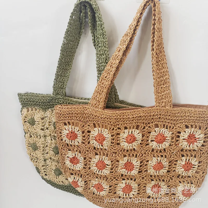 

Bohemian Straw Bag Summer Handmade Beach Bag Large Capacity Shoulder Bag Vacation Rattan Totes Outdoors Seaside Handbag Bolsas