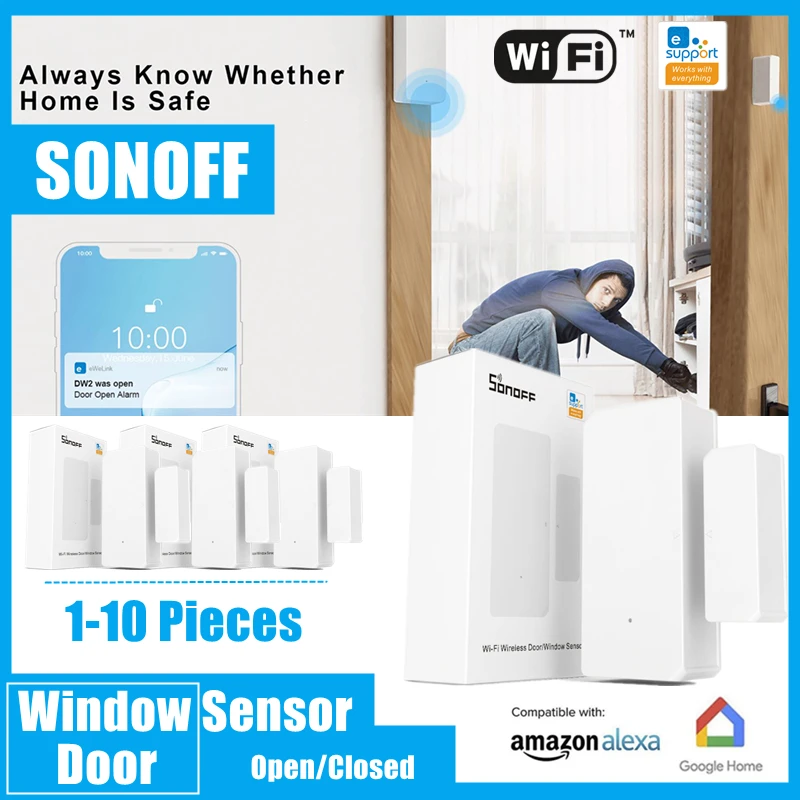 Датчик открытия/закрытия окон и дверей SONOFF DW2 с Wi Fi 1 10 шт.|Модули для умного дома| |