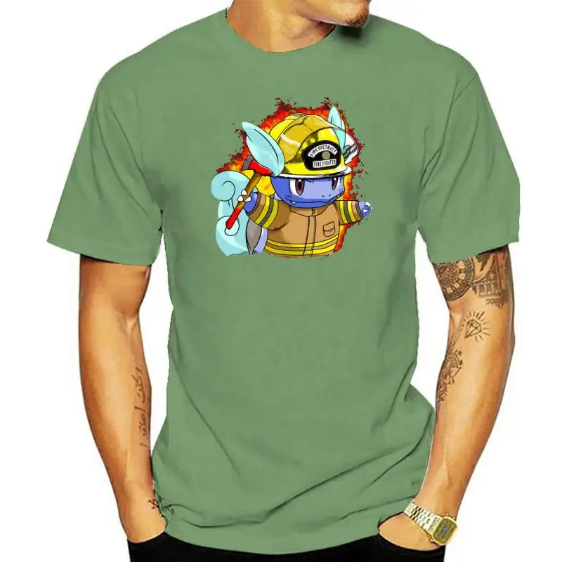 

Men t-shirt Fire Fighter Squirtles tshirt Women t shirt