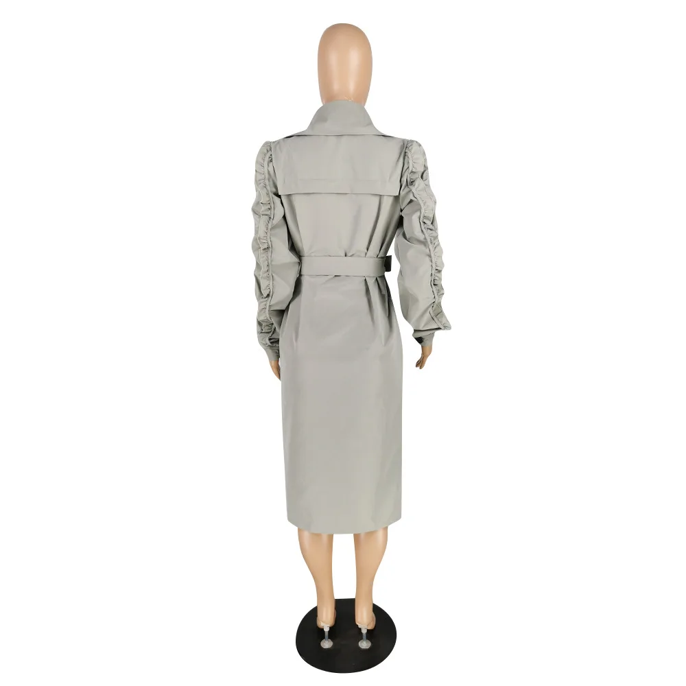 

Autumn 2020 new fashion solid color women's coat casual V-Neck long sleeve women's top windbreaker