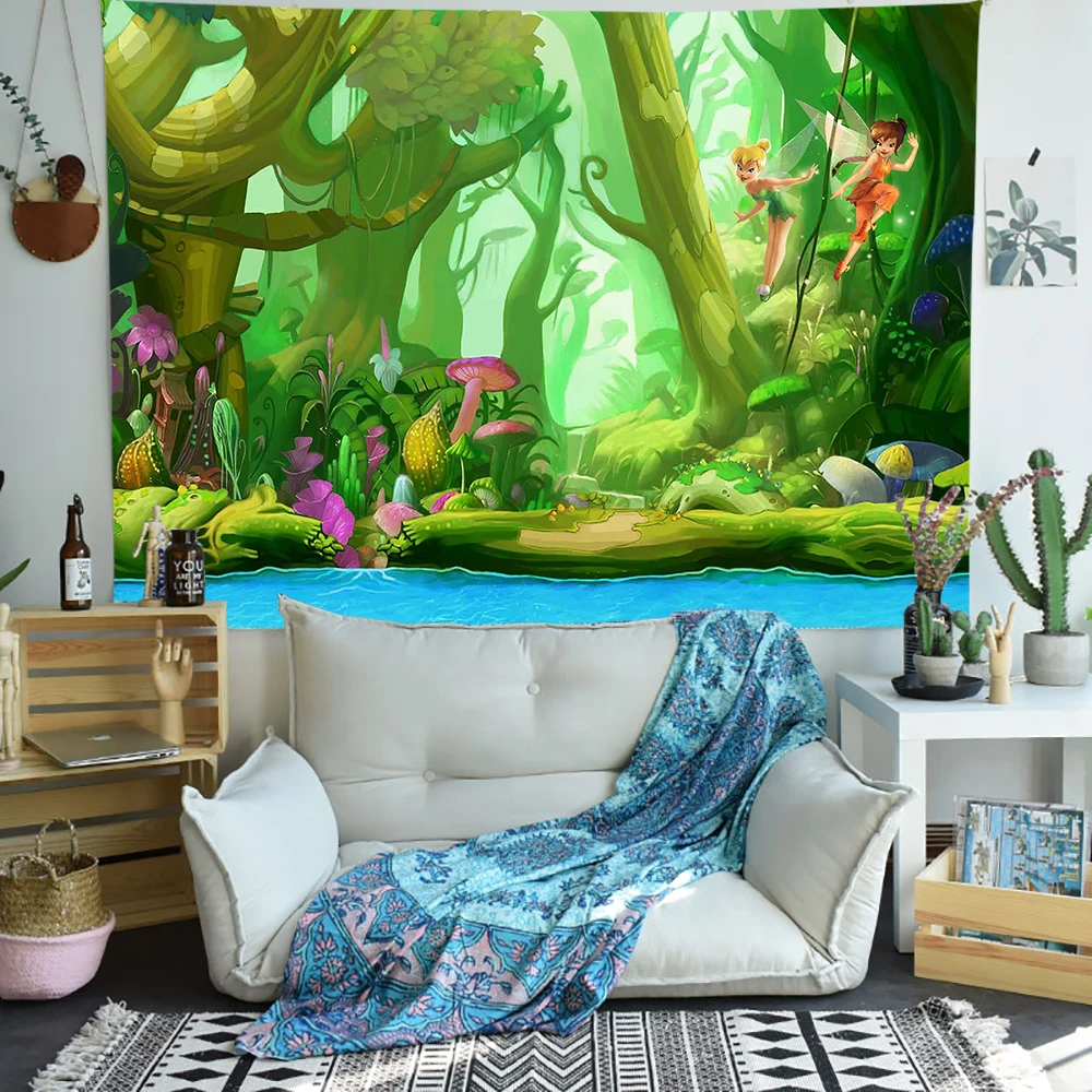 Simsant мультфильм кино запутанный гобелен волшебный лес эльф настенный для