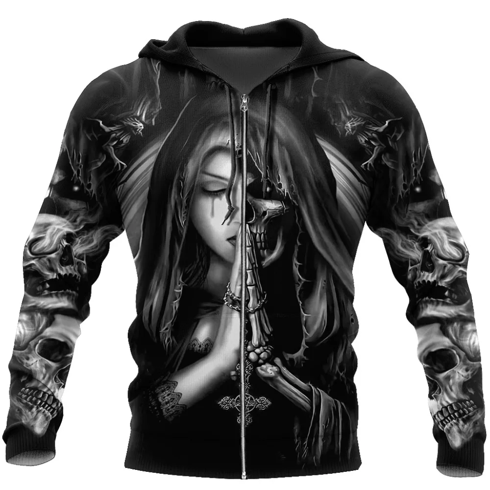 

Crazy Skull With Angel Wings 3D All Over Printed Unisex Deluxe Hoodie Men Sweatshirt Zip Pullover Casual Jacket Tracksuit