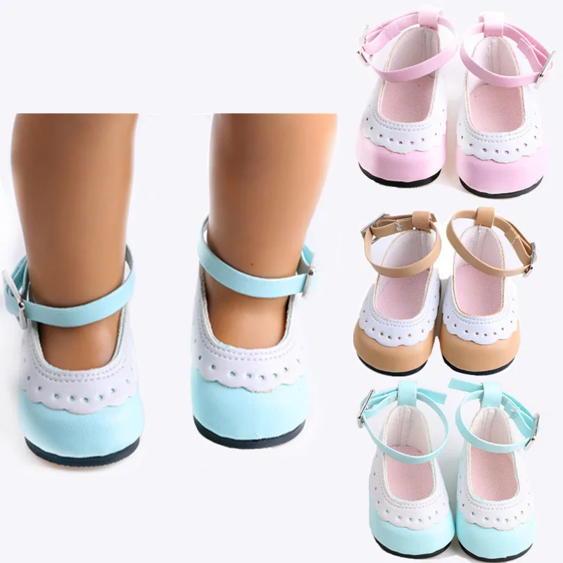 Туфли лодочки на шнуровке с пряжкой для кукольной обуви аксессуары 18 дюймовых