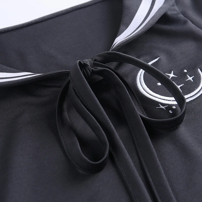 Женская футболка с коротким рукавом летняя и осенняя готическая Черная в стиле