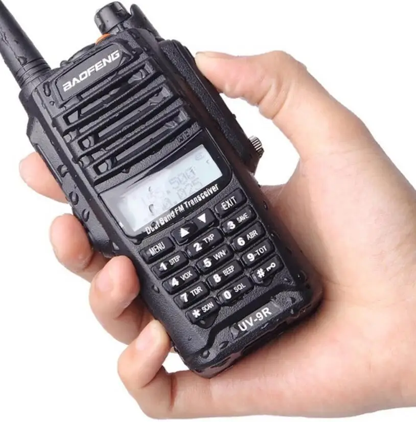 FM Radio 10KM IP67 Waterproof Dual Band 136-174 400-520MHz Ham Radio 8W Walkie Talkie Waterproof Dustproof Outdoor Civil