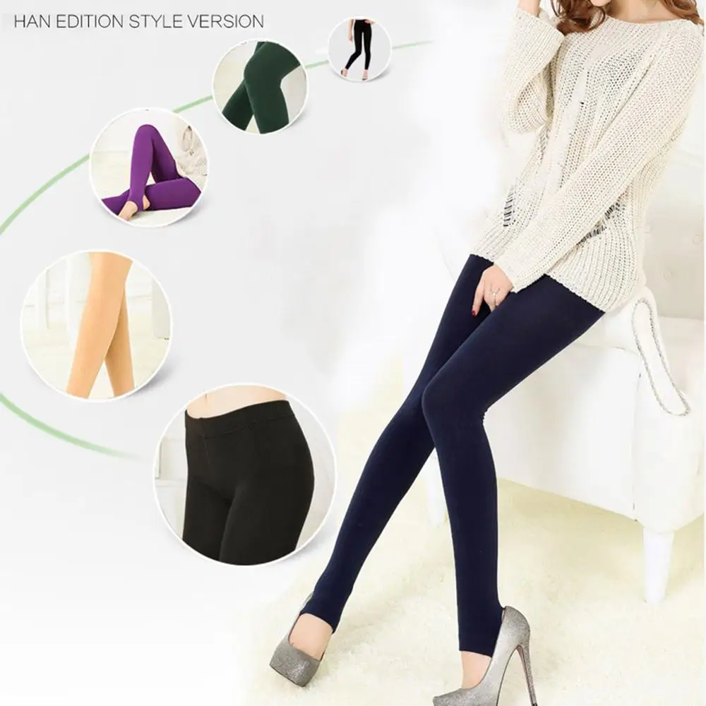 Женские сексуальные теплые облегающие леггинсы зимние толстые термоштаны
