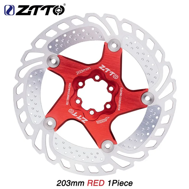 cooling 203mm red ZTTO Велосипедный тормозной охлаждающий диск плавающий ледяной ротор для горного велосипеда с гравием 203 мм 180 мм 160 мм 140 мм охлаждающий ротор vs RT99 RT86 - Цвет: cooling 203mm red
