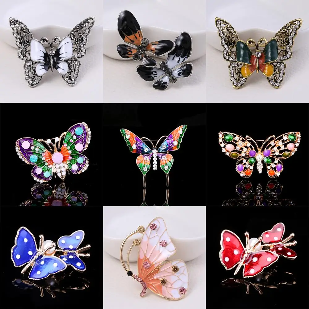Красочная брошь в виде бабочки эмалированные булавки насекомых для женщин и