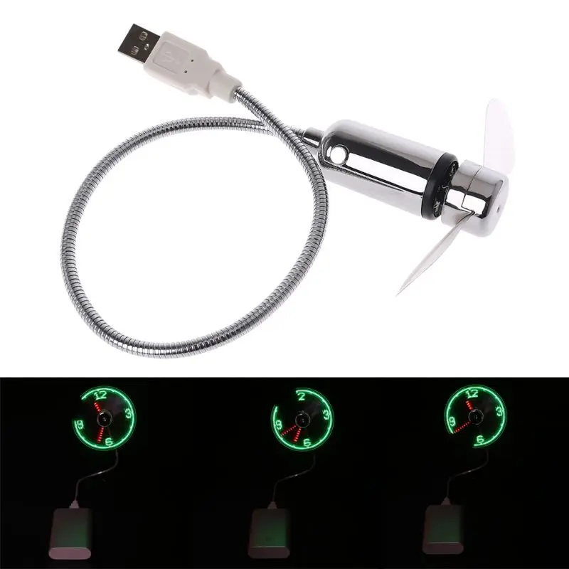 Flexible Gooseneck USB LED Clock Fan with Real Time Display For Notebook PC | Компьютеры и офис