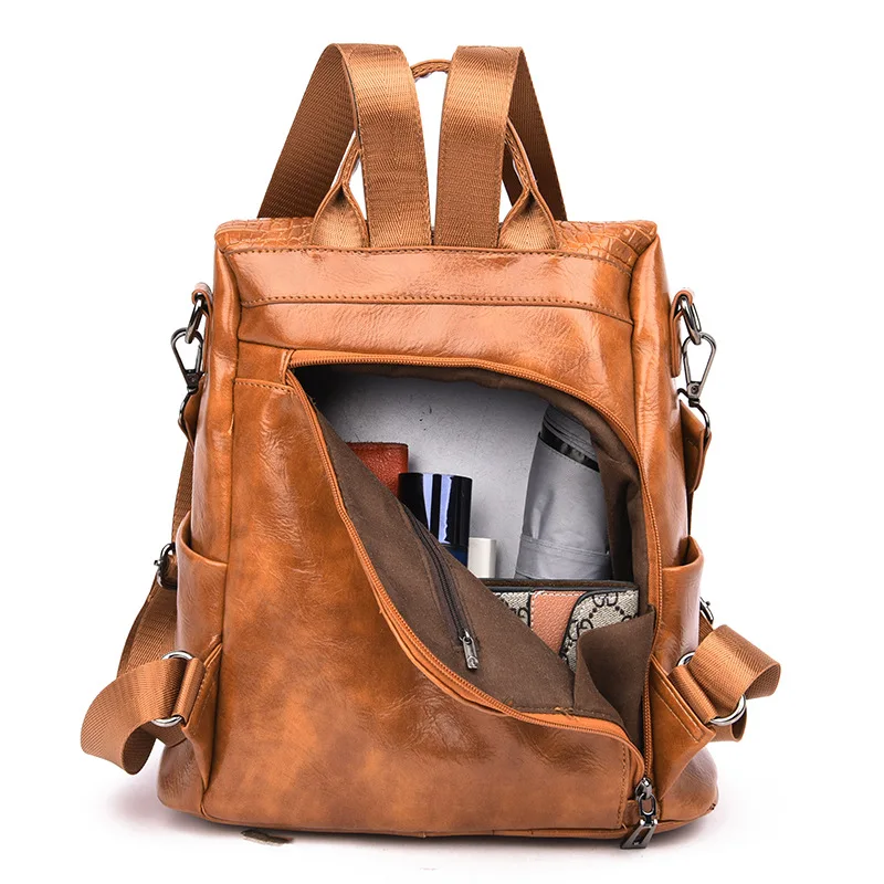 

women backpack purse leather travel luxury anti theft ladies yellow Bags