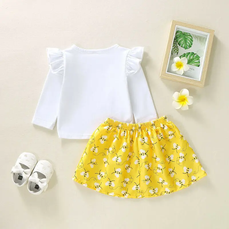 1St Birthday Clothes Set Newborn Baby Girls Long Sleeve Tops T-shirt Princess Girl Party Tutu Skirt Dress | Детская одежда и обувь