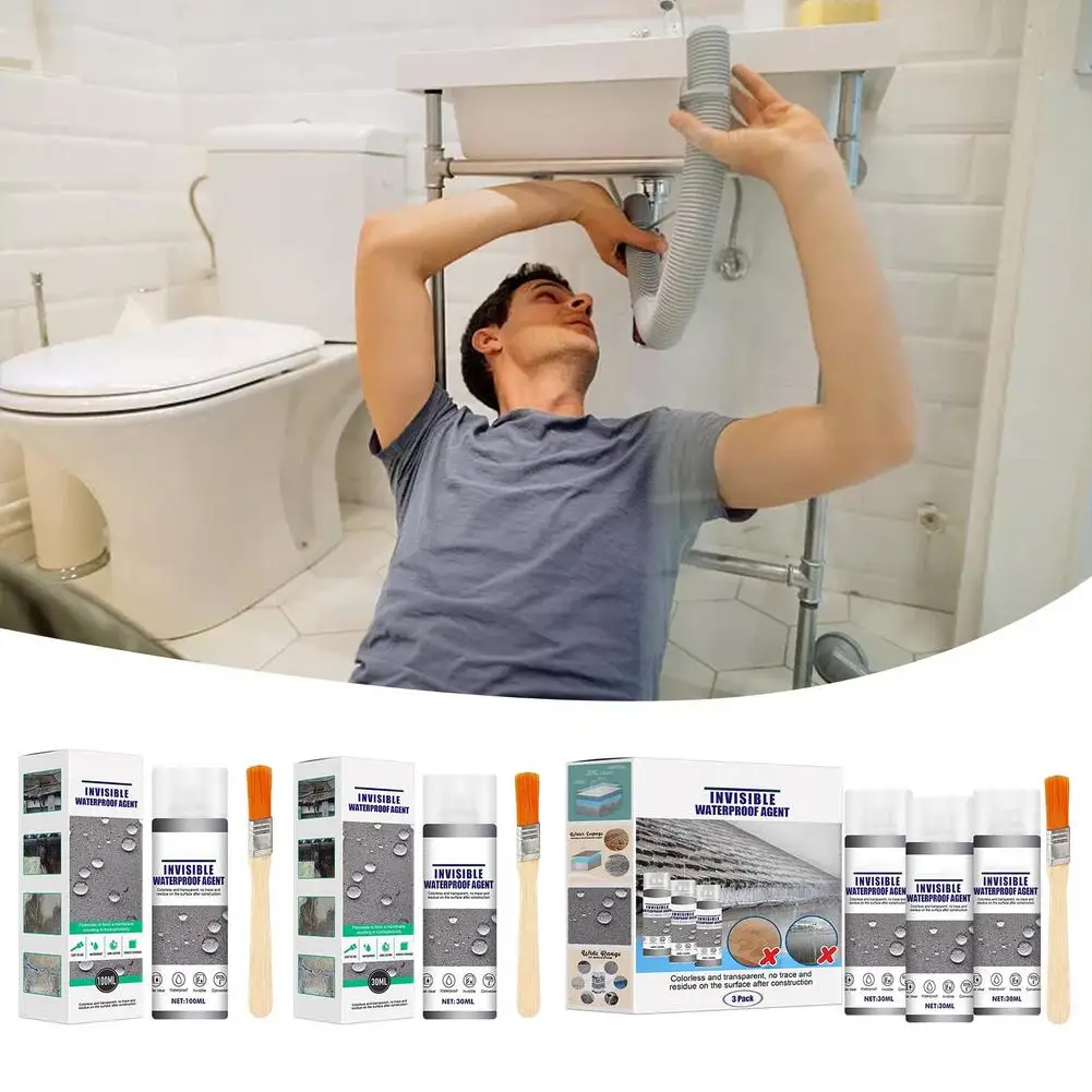 

Сверхпрочный склеивающий спрей, Проницаемый Невидимый водонепроницаемый агент, герметичный герметик, спрей для плитки в ванной комнате, во...