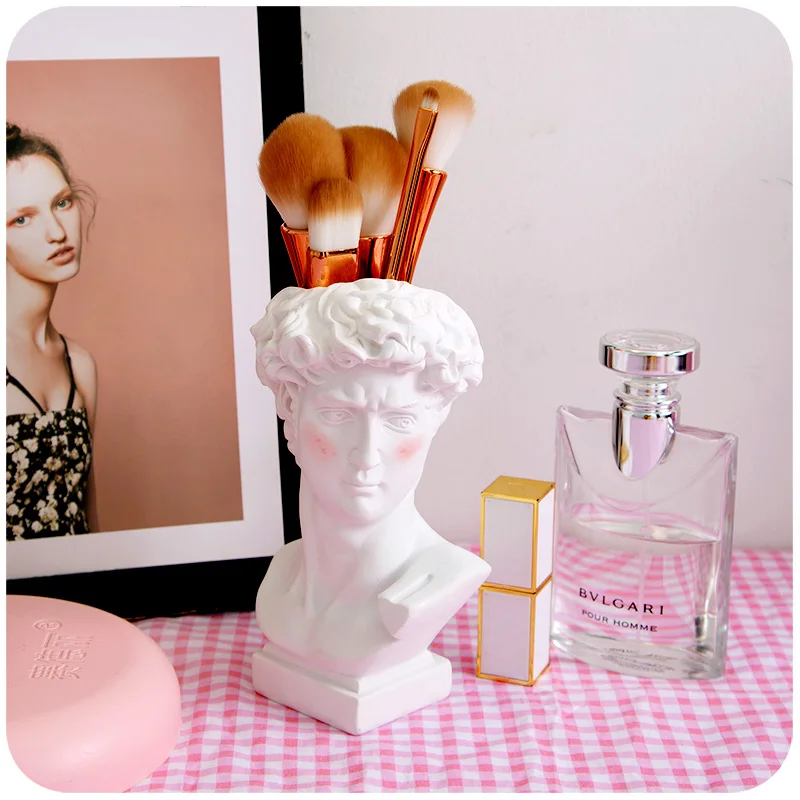 Креативная скульптура Давида держатель для ручки настольный органайзер макияжа