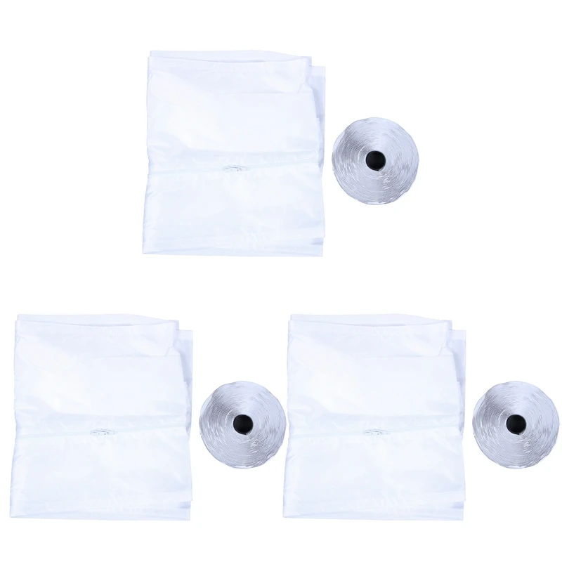 

3X AirLock Window Seal for Portable Air Conditioner,400 Cm Flexible Cloth Sealing Plate Window Seal with Zip