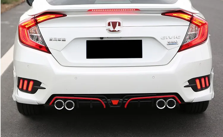 Для Honda Civic 2016-2018 задний бампер диффузор протектор кузова Комплект передний