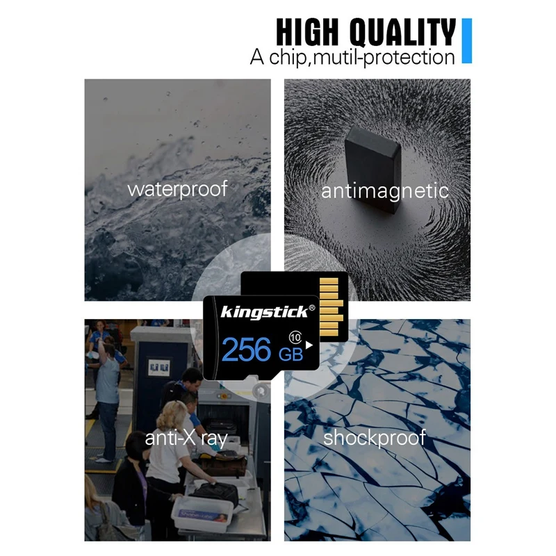 

Kingstick Microphone Memory Card Class 10 256GB TF Card Flash MemoryMicrophone Card with Adapter