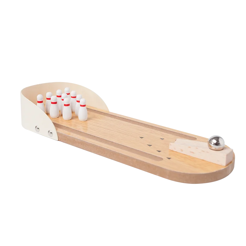 

Mini Wooden Toy Bowling Ball Children's Baby Adult Fingertip Desktop Small Toy Steel Ball Board Game Party
