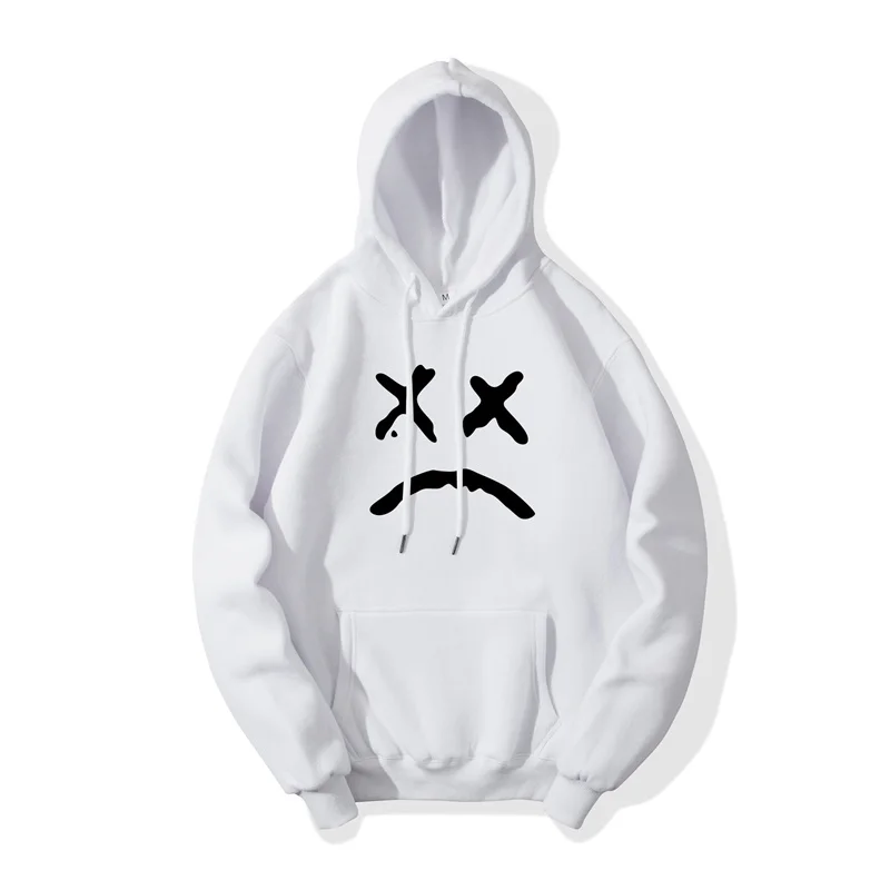 

2021 Autumn New Casual sportswear men hoodies sweatshirts funny Sad printed trend Fashion hoody plus Fleece Warm Threaded Cuffs