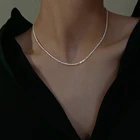 Металлический чокер Lifefontier серебристого цвета, простая цепочка до ключиц для женщин, ювелирные украшения для свадебной вечеринки, ожерелье с медной цепочкой