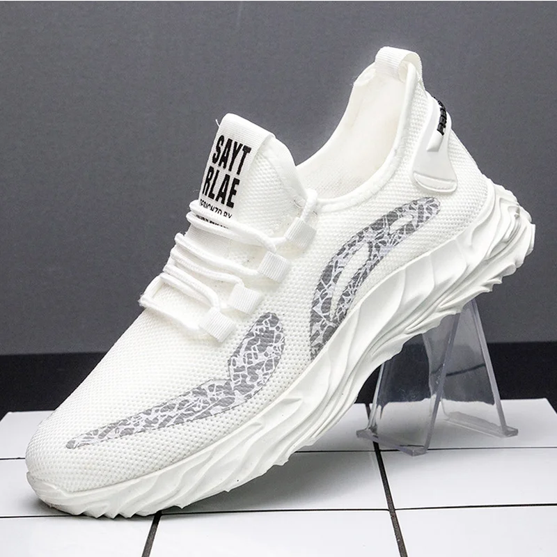 

Летающие тканые дышащие кроссовки, мужская сетчатая обувь для бега, мужская обувь, повседневная обувь с принтом, мужские кроссовки