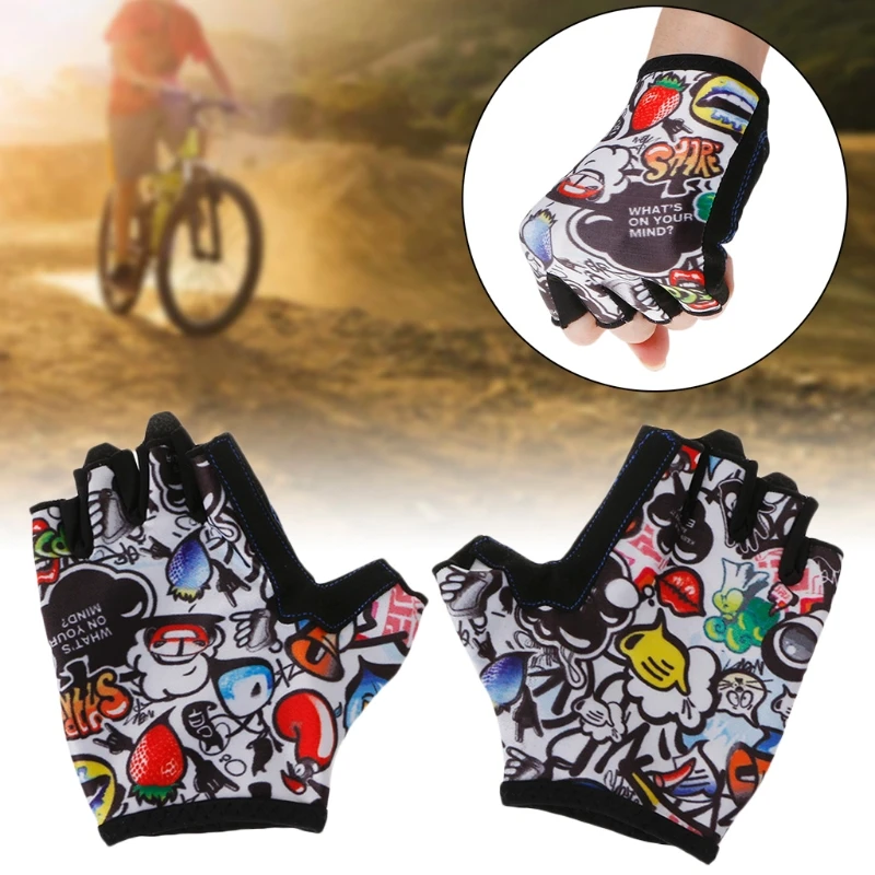 

Kids Cycling Gloves Half Finger Breathable Skate Riding Anti Slip Outdoor Sports
