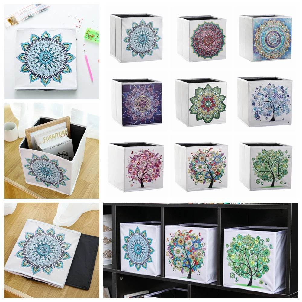 Складной ящик для хранения сделай сам со стразами|Алмазная мозаика и вышивка| |