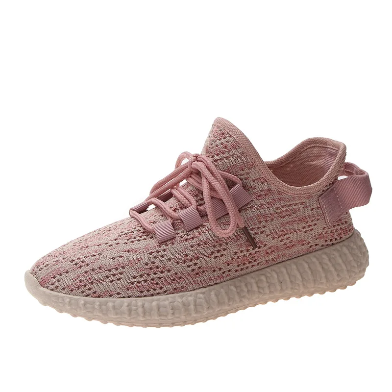 Женские кроссовки на плоской платформе дышащие повседневные шнуровке с низким