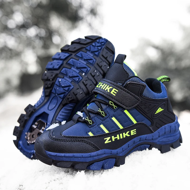 New Winter Children Hiking Shoes Kids Non-slip Snow Shoes Outdoor Boys Girls Warm Cotton Sneakers Kids Shoes Size 31-40