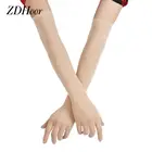 Женские сетчатые прозрачные перчатки, эластичные длинные перчатки с закрытыми пальцами, варежки, защита от солнца, бесшовные уличные перчатки с защитой от ультрафиолета