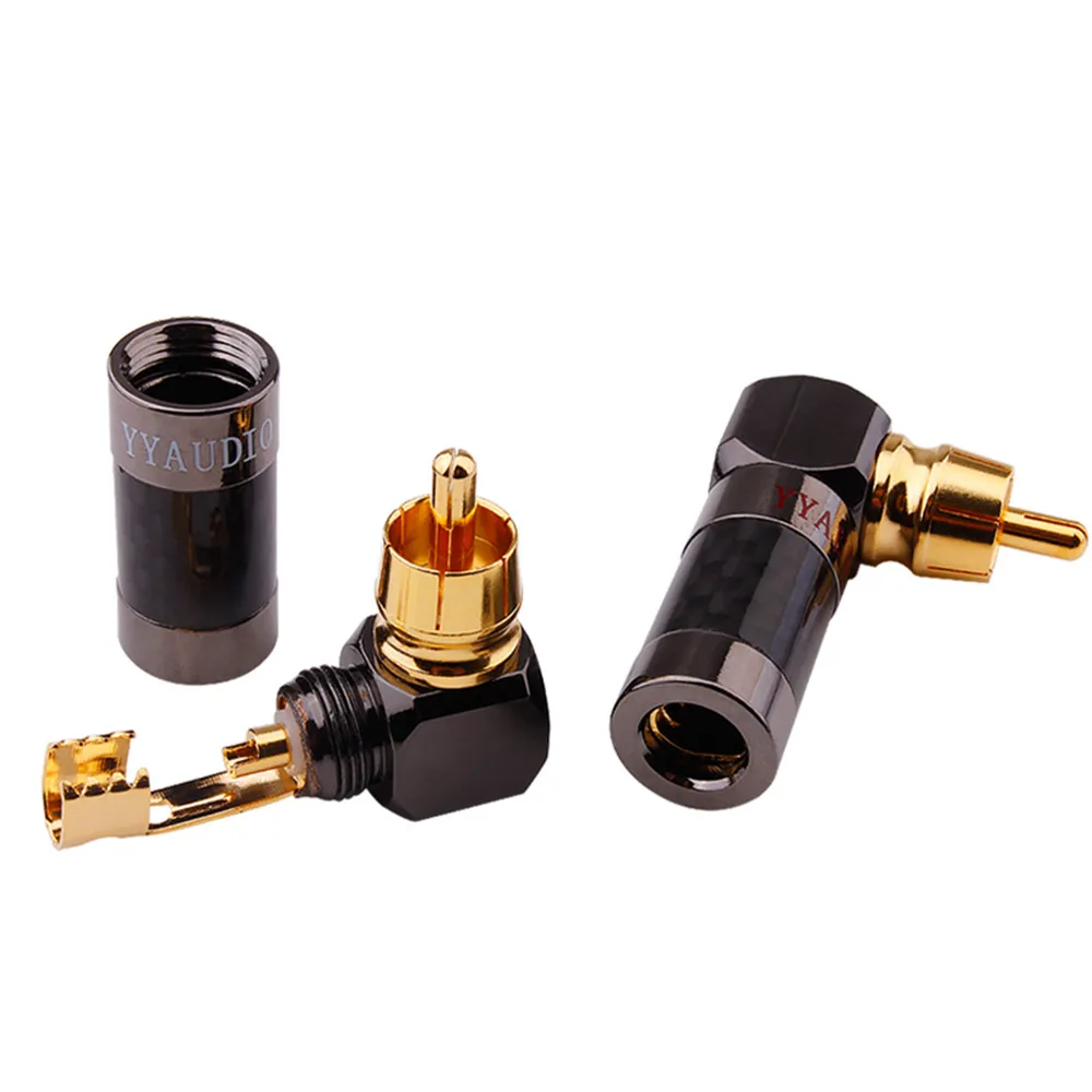 RCA Jack 90 градусов аудио разъем позолоченный штекер адаптер аудио штекер RCA разъем динамик терминалы Паяные соединители