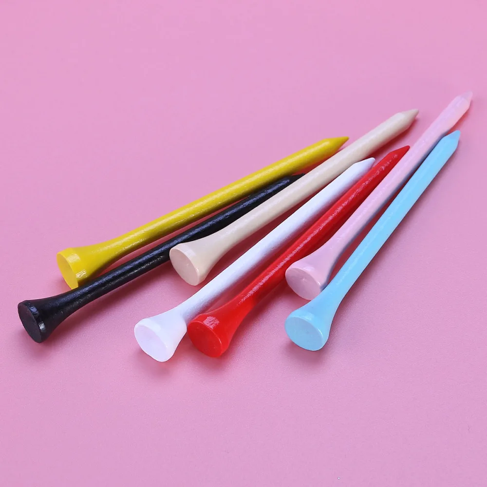

100pcs 83mm Wooden Tees (Random Color)