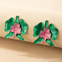 docona vintage colorful dripping oil swallow stud earrings for women charms geoemtric metal earrings jewelry accessories 18319