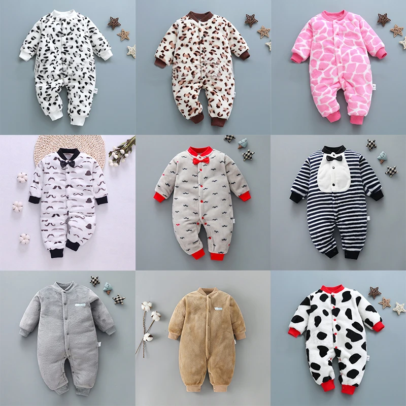

Newborn Baby Boys Winter Clothes For Girls Rompers Long Sleeve Clothing Warm Thick Multiple Styles And Colors Toddler Bodysuit