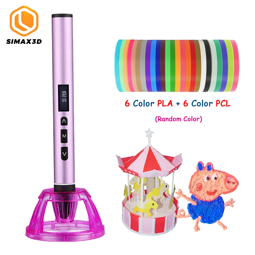 

SIMAX3D Creative 3D Printing Pen Low Temperature 3D Drawing Pen with PCL PLA Filament Option for Children Drawing Design Gift