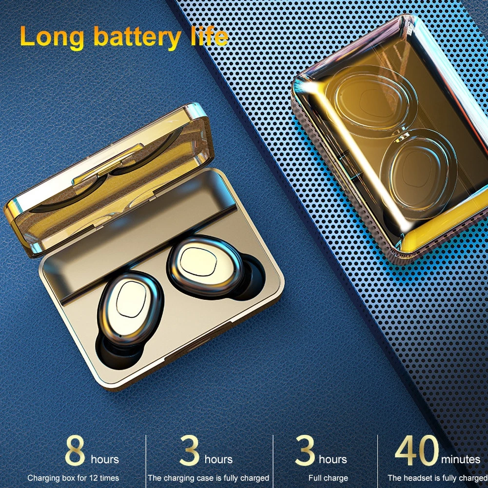 

New T10s Smart Digital Display Bluetooth Headset Wireless Mini Earphones HIFI Headset Stereo in-Ear Waterproof Sports Earphone