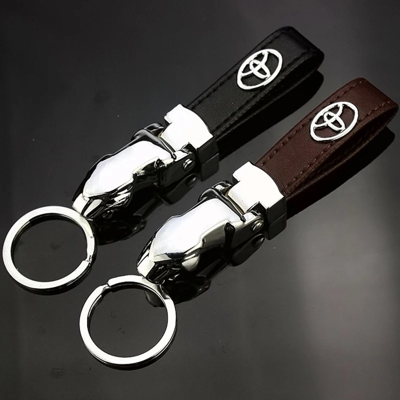 

1pcs Car Badge Keychain Leopard Head Keyring for Toyotas Corolla Yaris Rav4 Veranda Mirai Avensis Auris Camry C-HR EV 86 Prius