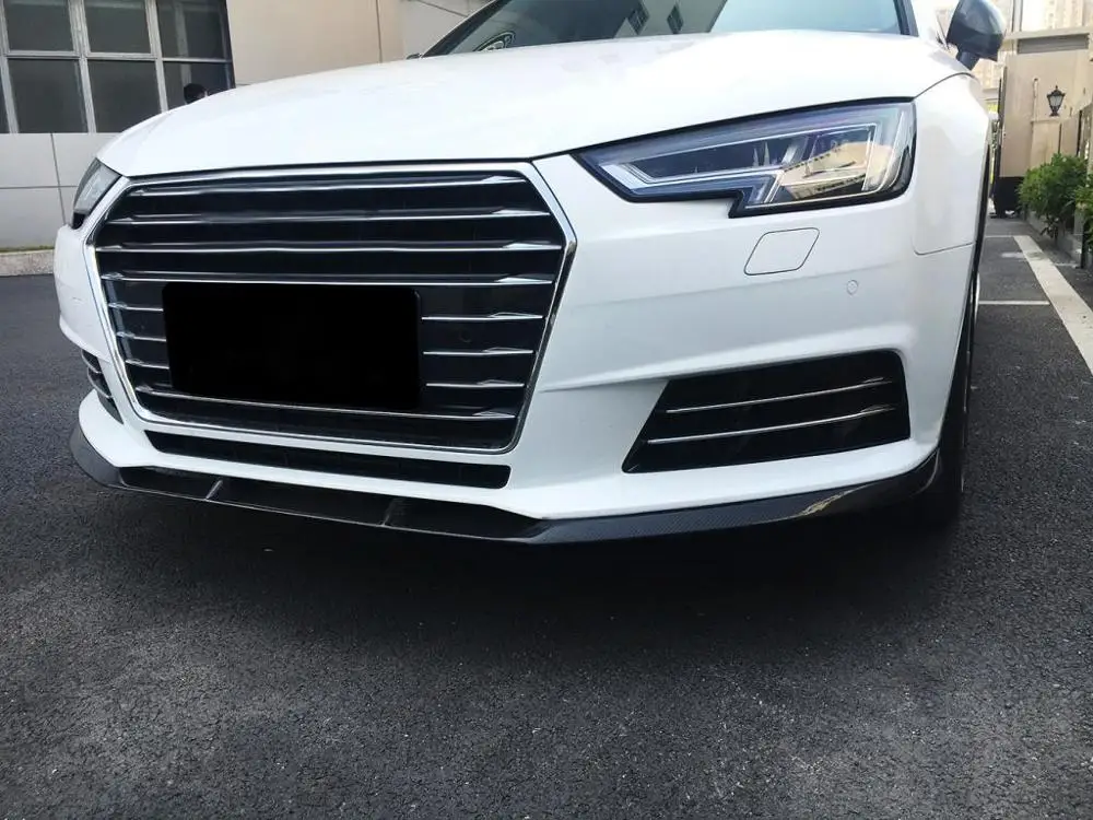 Углеродное волокно авто передний бампер губ подбородок для Audi A4 B9 Седан 4 двери