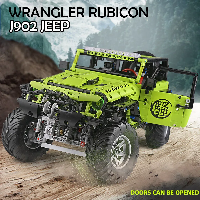 J902 технические автомобиль совместим с MOC 5140 зеленый SUV внедорожный модель
