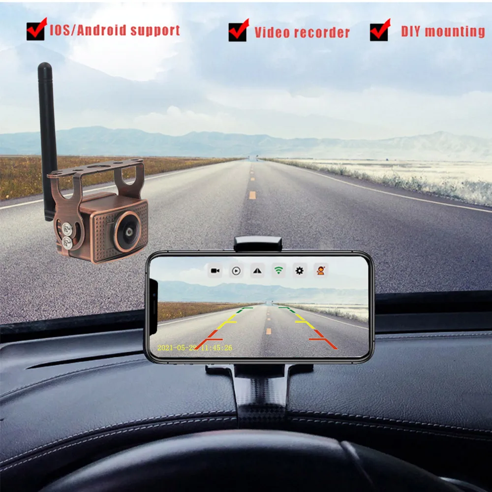 저렴한 무선 자동차 후면보기 카메라 와이파이 180 도 어안 반전 카메라 대시 캠 HD 나이트 비전 버스 트럭, 아이폰 안드로이드용 저렴한 무선 자동차 후면보기 카메라 와이파이 180 도 어안 반전 카메라 대시 캠 HD 나이트 비전 버스 트럭, 아이폰 안드로이드용