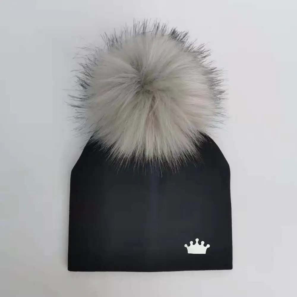 1 crown black Хлопковые шапки для новорожденных, Детские помпоны, реквизит для фотосессии, кружки мистер и миссис, детские шапки, аксессуары для мальчика, шапочка для маленьких девочек, детские шапки - Цвет: 1 crown black
